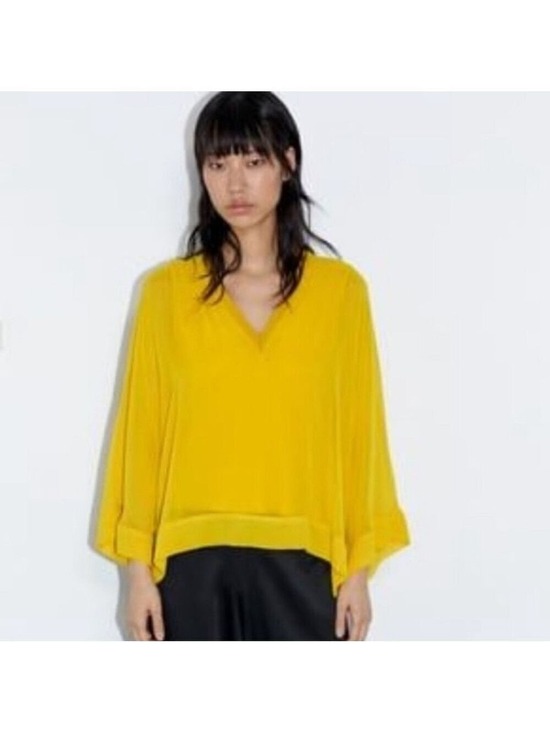 Zara Tops - Elegant Yellow Women's Top